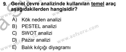 Uluslararası İşletmecilik Dersi 2018 - 2019 Yılı (Vize) Ara Sınavı 9. Soru