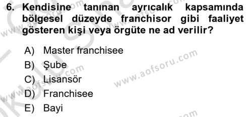 Uluslararası İşletmecilik Dersi 2021 - 2022 Yılı Yaz Okulu Sınavı 6. Soru