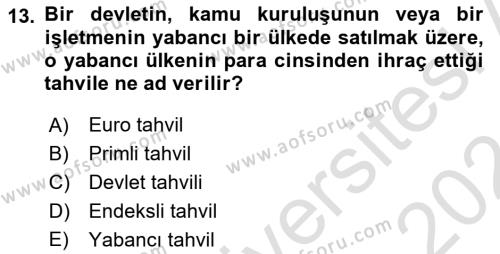 Uluslararası İşletmecilik Dersi 2023 - 2024 Yılı (Final) Dönem Sonu Sınavı 13. Soru