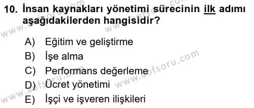 Uluslararası İşletmecilik Dersi 2023 - 2024 Yılı Yaz Okulu Sınavı 10. Soru