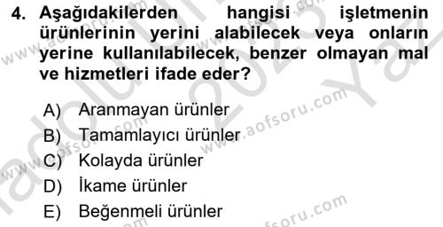 Uluslararası İşletmecilik Dersi 2023 - 2024 Yılı Yaz Okulu Sınavı 4. Soru