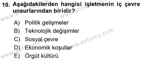 Uluslararası İşletmecilik Dersi 2024 - 2025 Yılı (Vize) Ara Sınavı 10. Soru