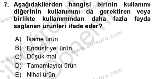 Uluslararası İşletmecilik Dersi 2024 - 2025 Yılı (Vize) Ara Sınavı 7. Soru