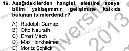 Örgüt Kuramı Dersi 2012 - 2013 Yılı (Final) Dönem Sonu Sınavı 16. Soru