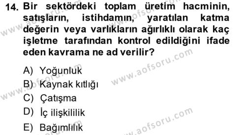 Örgüt Kuramı Dersi 2013 - 2014 Yılı (Vize) Ara Sınavı 14. Soru