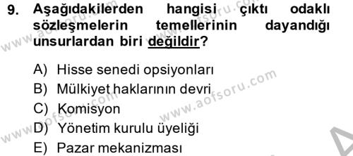 Örgüt Kuramı Dersi 2013 - 2014 Yılı (Final) Dönem Sonu Sınavı 9. Soru