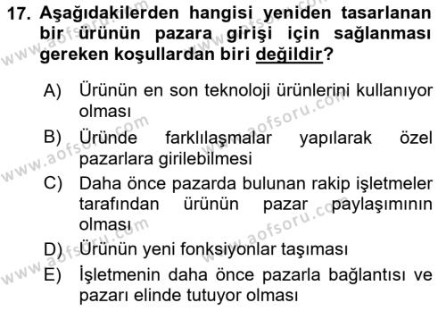 Yönetimde Güncel Yaklaşımlar Dersi 2021 - 2022 Yılı (Vize) Ara Sınavı 17. Soru