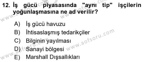 Yönetimde Güncel Yaklaşımlar Dersi 2021 - 2022 Yılı (Final) Dönem Sonu Sınavı 12. Soru