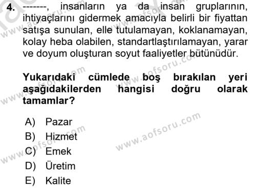 Yönetimde Güncel Yaklaşımlar Dersi 2022 - 2023 Yılı (Vize) Ara Sınavı 4. Soru