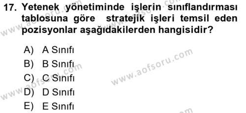 Yönetimde Güncel Yaklaşımlar Dersi 2022 - 2023 Yılı (Final) Dönem Sonu Sınavı 17. Soru