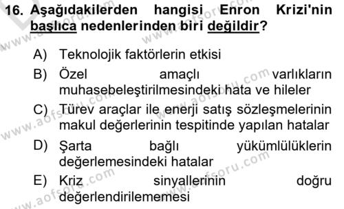 Yönetimde Güncel Yaklaşımlar Dersi 2023 - 2024 Yılı (Final) Dönem Sonu Sınavı 16. Soru