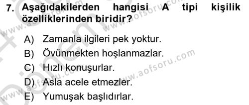 Yönetimde Güncel Yaklaşımlar Dersi 2023 - 2024 Yılı (Final) Dönem Sonu Sınavı 7. Soru