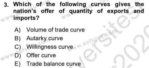 Foreign Trade Dersi 2019 - 2020 Yılı (Vize) Ara Sınavı 3. Soru