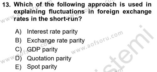 Foreign Trade Dersi 2019 - 2020 Yılı (Final) Dönem Sonu Sınavı 13. Soru