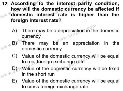 Foreign Trade Dersi 2020 - 2021 Yılı Yaz Okulu Sınavı 12. Soru