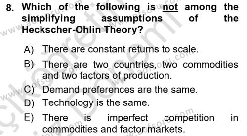 Foreign Trade Dersi 2021 - 2022 Yılı (Vize) Ara Sınavı 8. Soru