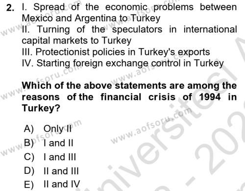 Foreign Trade Dersi 2022 - 2023 Yılı (Final) Dönem Sonu Sınavı 2. Soru