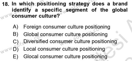 International Business Dersi 2020 - 2021 Yılı Yaz Okulu Sınavı 18. Soru
