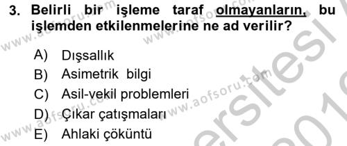 Sermaye Piyasaları ve Finansal Kurumlar Dersi 2018 - 2019 Yılı Yaz Okulu Sınavı 3. Soru