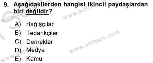 Sermaye Piyasaları ve Finansal Kurumlar Dersi 2022 - 2023 Yılı (Final) Dönem Sonu Sınavı 9. Soru