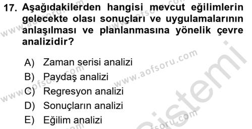 Stratejik Yönetim 2 Dersi 2022 - 2023 Yılı Yaz Okulu Sınavı 17. Soru