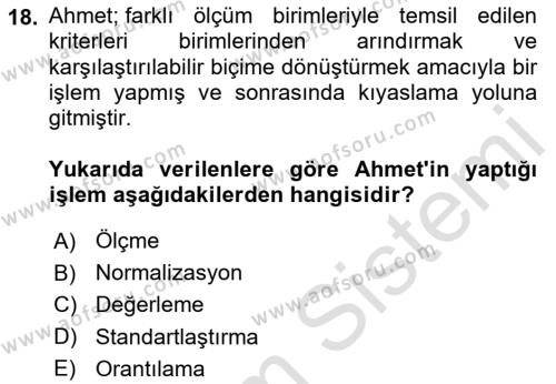 İşletmelerde Karar Verme Teknikleri Dersi 2020 - 2021 Yılı Yaz Okulu Sınavı 18. Soru