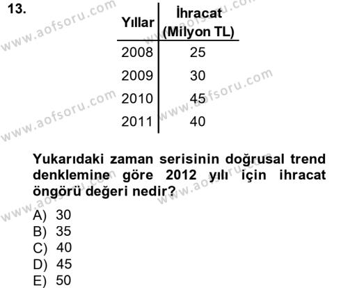 İstatistik 2 Dersi 2012 - 2013 Yılı (Final) Dönem Sonu Sınavı 13. Soru