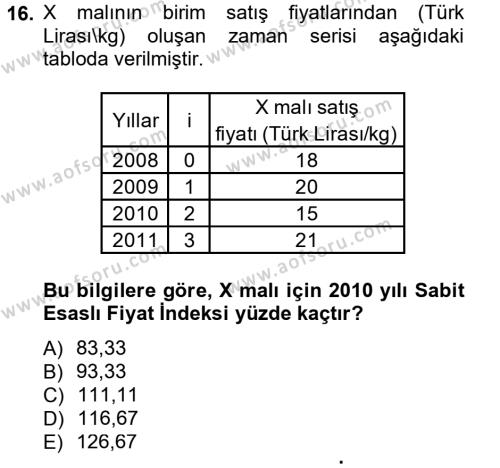 İstatistik 2 Dersi 2012 - 2013 Yılı (Final) Dönem Sonu Sınavı 16. Soru