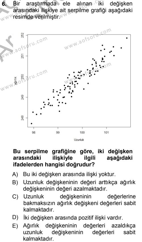 İstatistik Dersi 2012 - 2013 Yılı (Vize) Ara Sınavı 6. Soru