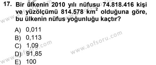 Tıbbi İstatistik Dersi 2012 - 2013 Yılı (Vize) Ara Sınavı 17. Soru