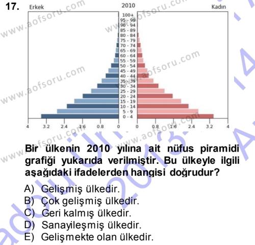 Tıbbi İstatistik Dersi 2013 - 2014 Yılı (Vize) Ara Sınavı 17. Soru