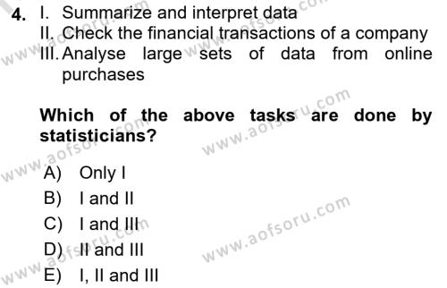 Statistics 1 Dersi 2019 - 2020 Yılı (Vize) Ara Sınavı 4. Soru