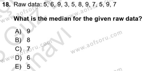 Statistics 1 Dersi 2022 - 2023 Yılı (Vize) Ara Sınavı 18. Soru