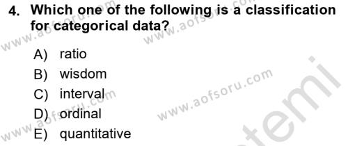 Statistics 1 Dersi 2022 - 2023 Yılı Yaz Okulu Sınavı 4. Soru