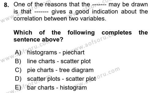 Statistics 1 Dersi 2022 - 2023 Yılı Yaz Okulu Sınavı 8. Soru