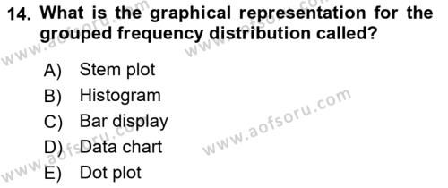 Statistics 1 Dersi 2023 - 2024 Yılı (Vize) Ara Sınavı 14. Soru