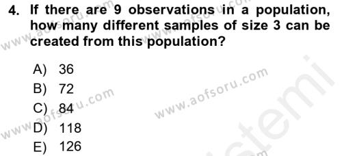 Statistics 2 Dersi 2018 - 2019 Yılı (Final) Dönem Sonu Sınavı 4. Soru