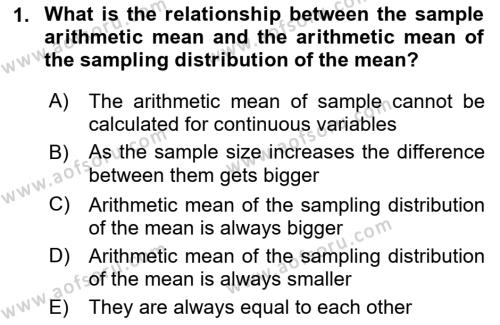 Statistics 2 Dersi 2018 - 2019 Yılı Yaz Okulu Sınavı 1. Soru