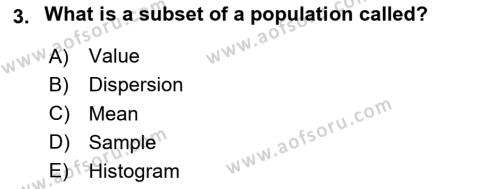 Statistics 2 Dersi 2020 - 2021 Yılı Yaz Okulu Sınavı 3. Soru