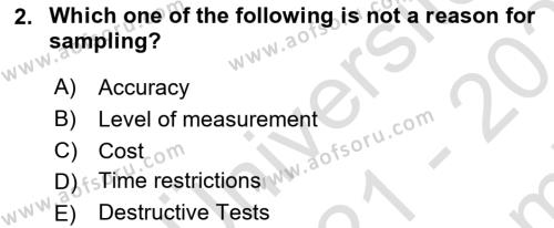 Statistics 2 Dersi 2021 - 2022 Yılı (Final) Dönem Sonu Sınavı 2. Soru