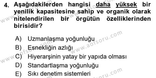 Yenilik Yönetimi Dersi 2022 - 2023 Yılı (Vize) Ara Sınavı 4. Soru