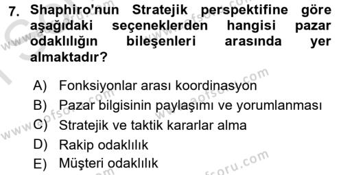 Yenilik Yönetimi Dersi 2023 - 2024 Yılı (Final) Dönem Sonu Sınavı 7. Soru