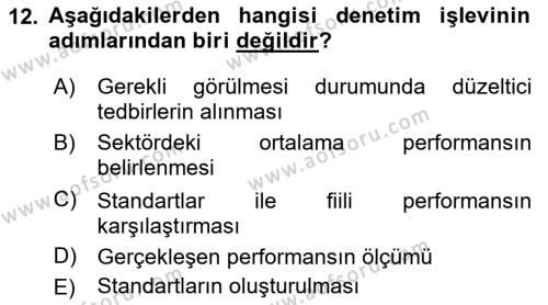 Küçük İşletme Yönetimi Dersi 2022 - 2023 Yılı Yaz Okulu Sınavı 12. Soru