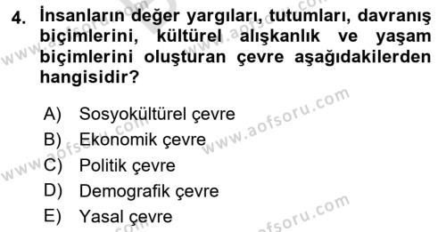 Küçük İşletme Yönetimi Dersi 2023 - 2024 Yılı (Final) Dönem Sonu Sınavı 4. Soru