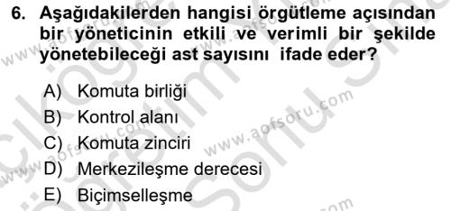 Küçük İşletme Yönetimi Dersi 2023 - 2024 Yılı (Final) Dönem Sonu Sınavı 6. Soru