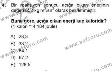 Genel Kimya 1 Dersi 2012 - 2013 Yılı (Vize) Ara Sınavı 4. Soru