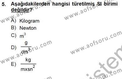 Genel Kimya 1 Dersi 2012 - 2013 Yılı (Vize) Ara Sınavı 5. Soru
