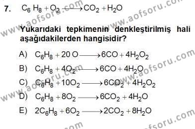Genel Kimya 1 Dersi 2012 - 2013 Yılı (Vize) Ara Sınavı 7. Soru