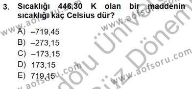 Genel Kimya 1 Dersi 2012 - 2013 Yılı (Final) Dönem Sonu Sınavı 3. Soru