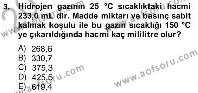Genel Kimya 2 Dersi 2012 - 2013 Yılı (Vize) Ara Sınavı 3. Soru